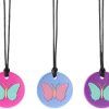 Tres collares mordedores TenaLucy con colgantes de mariposa
