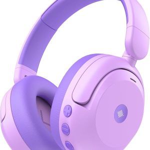 Auriculares infantiles iClever BTH20 morados con cancelación activa ANC