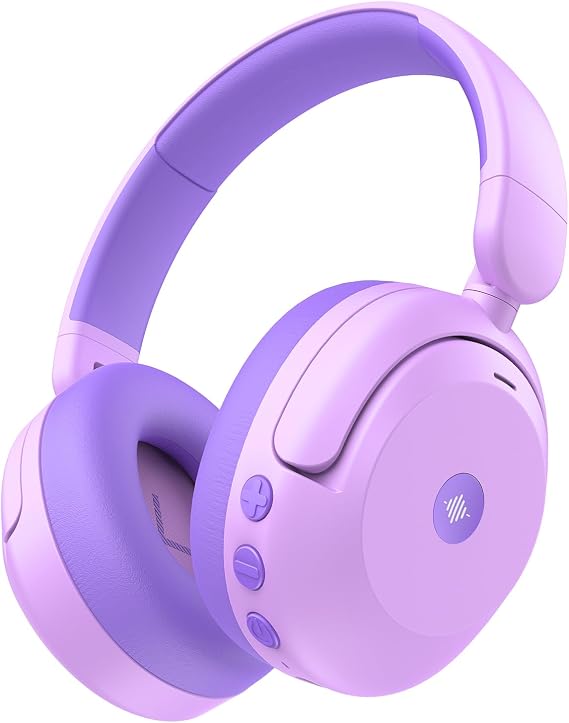 Auriculares infantiles iClever BTH20 morados con cancelación activa ANC